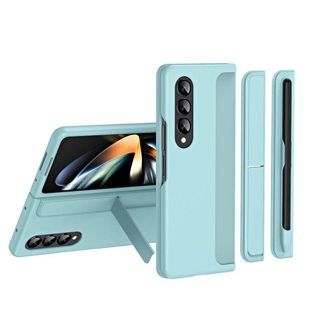 For Samsung Galaxy Z Fold3 5G 2 in 1 Detachable Holder Pen Holder Phone Case(Ice Blue)