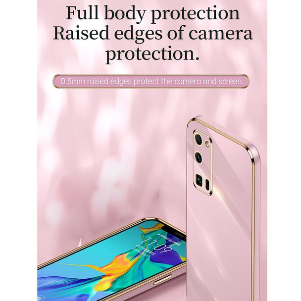 For Honor 30 XINLI Straight 6D Plating Gold Edge TPU Shockproof Case with Ring Holder(Pink)
