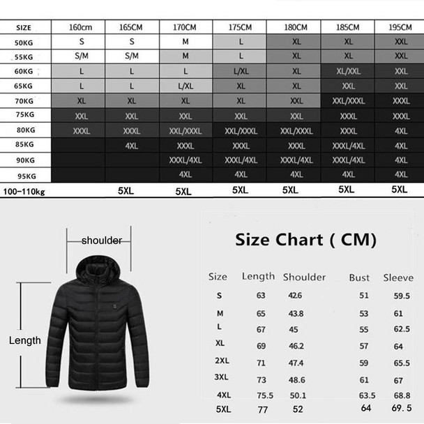 9 Zone Red USB Winter Electric Heated Jacket Warm Thermal Jacket, Size: M