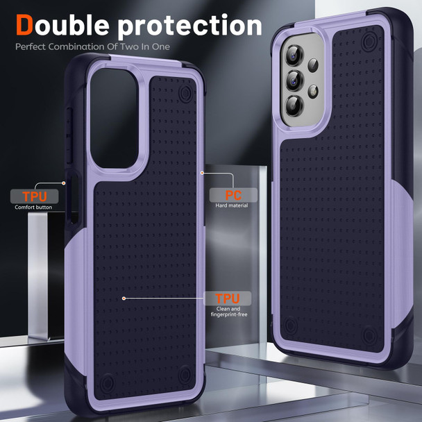 For Samsung Galaxy A13 4G PC + TPU Shockproof Protective Phone Case(Light Purple+Sapphire Blue)