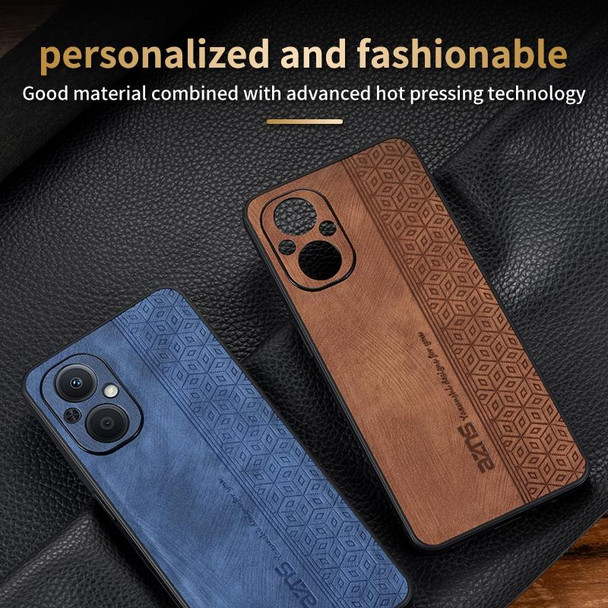 AZNS 3D Embossed Skin Feel Phone Case for OPPO A96 5G / F21 Pro 5G / Reno7 Z 5G / Reno7 Lite / OnePlus Nord N20 5G(Purple)