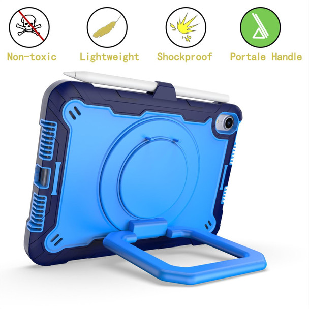 For iPad mini 6 Silicone + PC Bracelet Holder Tablet Case(Navy Blue + Blue)