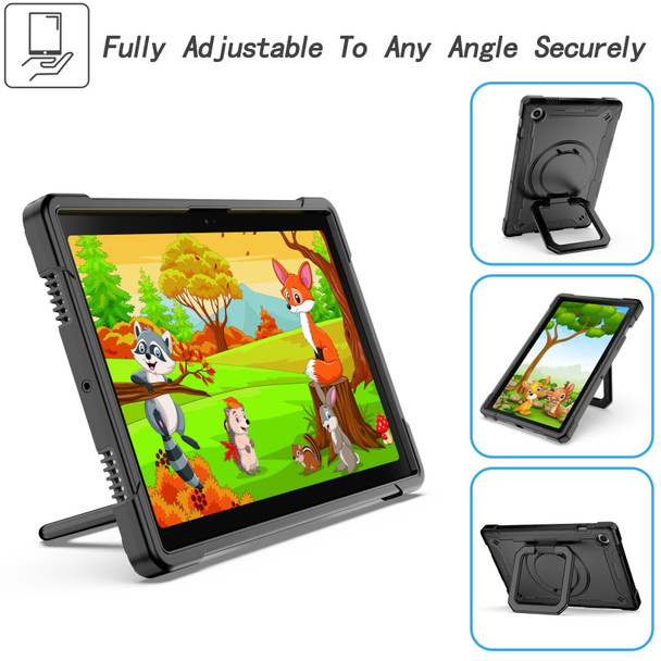 For Samsung Galaxy Tab A8 10.5 2021 Silicone + PC Bracelet Holder Tablet Case(Black)