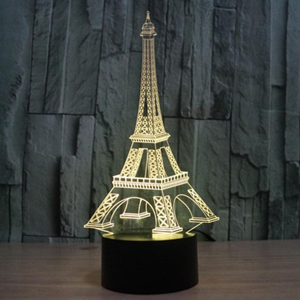 Eiffel Tower Style 3D Touch Switch Control LED Light , 7 Color Discoloration Creative Visual Stereo Lamp Desk Lamp Night Light