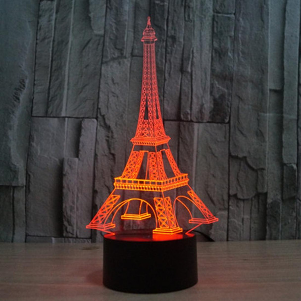 Eiffel Tower Style 3D Touch Switch Control LED Light , 7 Color Discoloration Creative Visual Stereo Lamp Desk Lamp Night Light