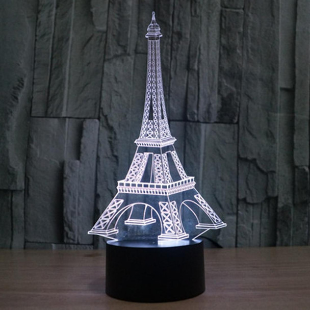 Eiffel Tower Style 3D Touch Switch Control LED Light , 7 Color Discoloration Creative Visual Stereo Lamp Desk Lamp Night Light