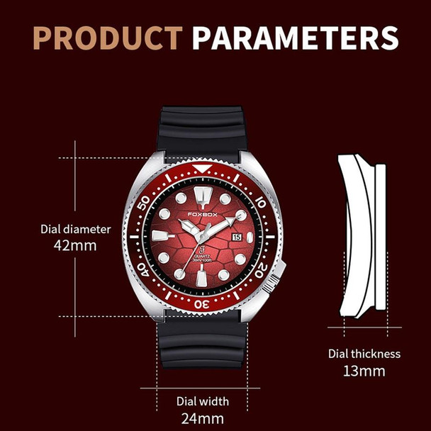 FOXBOX FB0025 Alloy Calendar Watch Luminous Waterproof Rotatable Quartz Watch(Brown)