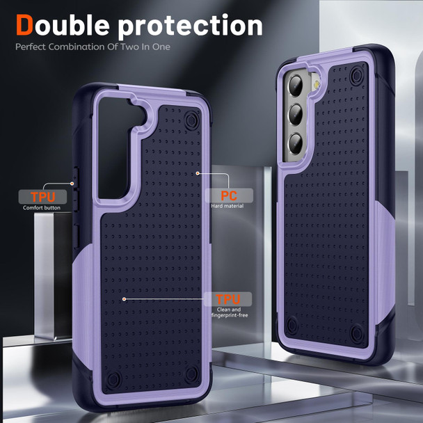 For Samsung Galaxy S22+ 5G PC + TPU Shockproof Protective Phone Case(Light Purple+Sapphire Blue)