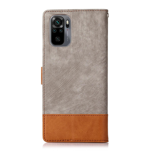 For Xiaomi Redmi Note 10 4G Splicing Leather Phone Case(Grey)