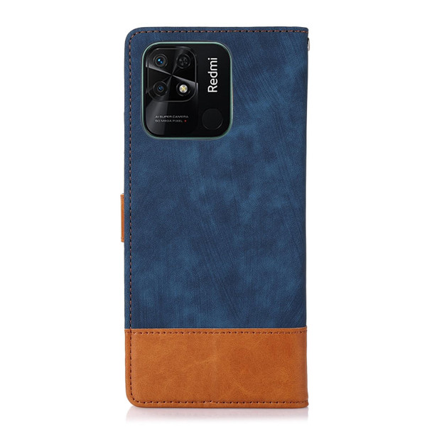 For Xiaomi Redmi 10 India Splicing Leather Phone Case(Dark Blue)