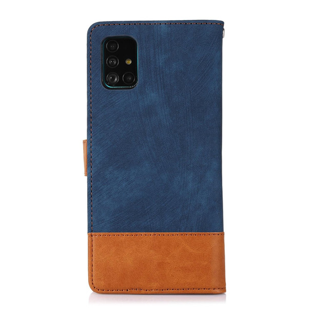 For Samsung Galaxy A51 4G Splicing Leatherette Phone Case(Dark Blue)