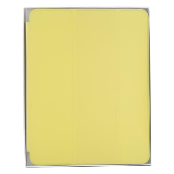 For iPad Pro 12.9 inch (2020/2021) 3-fold Horizontal Flip Smart Leatherette Tablet Case with Sleep / Wake-up Function & Holder(Yellow)