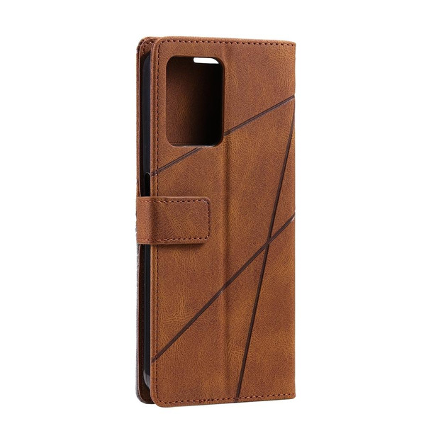 For Realme C30 4G Skin Feel Splicing Leatherette Phone Case(Brown)