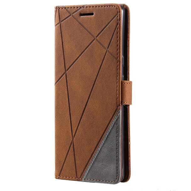 For Google Pixel 6a Skin Feel Splicing Leatherette Phone Case(Brown)