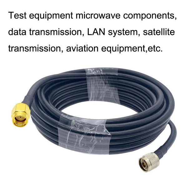 RP-SMA Male to N Male RG58 Coaxial Adapter Cable, Cable Length:5m