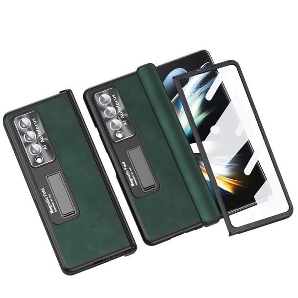 For Samsung Galaxy Z Fold3 5G Napa Texture All-inclusive Phone Case(Green)