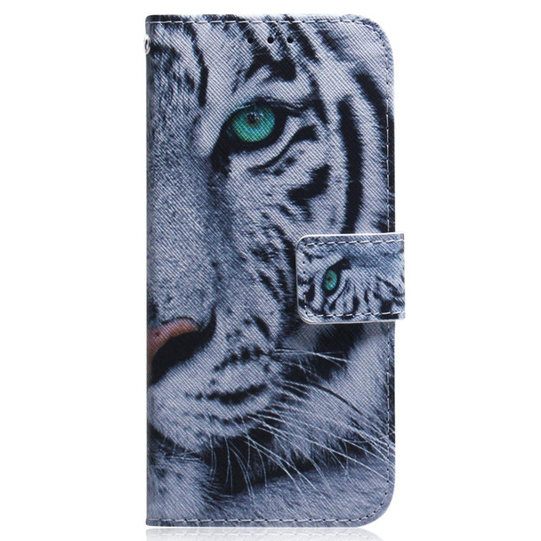 For Realme C33 Coloured Drawing Flip Leatherette Phone Case(Tiger)