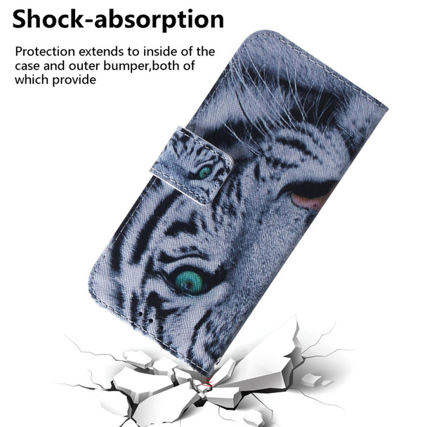 For Realme C33 Coloured Drawing Flip Leatherette Phone Case(Tiger)