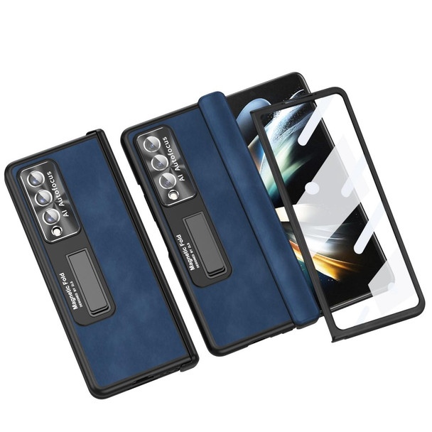 For Samsung Galaxy Z Fold3 5G Napa Texture All-inclusive Phone Case(Blue)