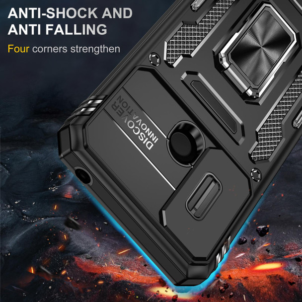 For Xiaomi Redmi 9C / 10A Armor PC + TPU Camera Shield Phone Case(Black)