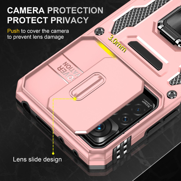 For Xiaomi Redmi Note 11 Pro Armor PC + TPU Camera Shield Phone Case(Rose Gold)