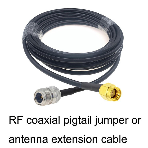 RP-SMA Male to N Female RG58 Coaxial Adapter Cable, Cable Length:5m