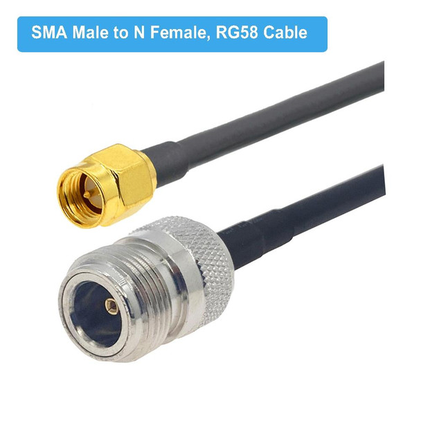 SMA Male to N Female RG58 Coaxial Adapter Cable, Cable Length:0.5m
