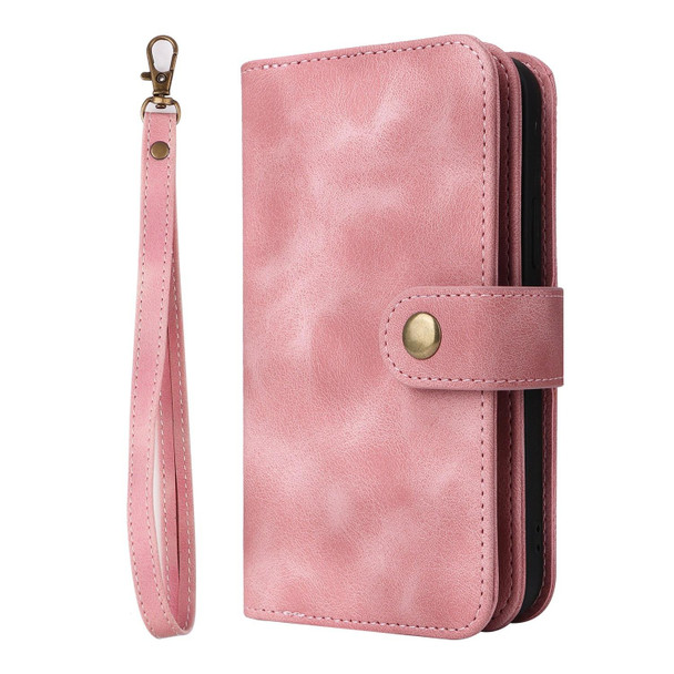 For Samsung Galaxy A71 4G Multifunctional Card Slot Zipper Wallet Leatherette Phone Case(Rose Gold)