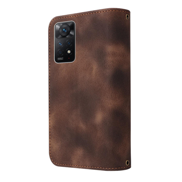 For Xiaomi Redmi Note 11 Pro Global Multifunctional Card Slot Zipper Wallet Leather Phone Case(Brown)