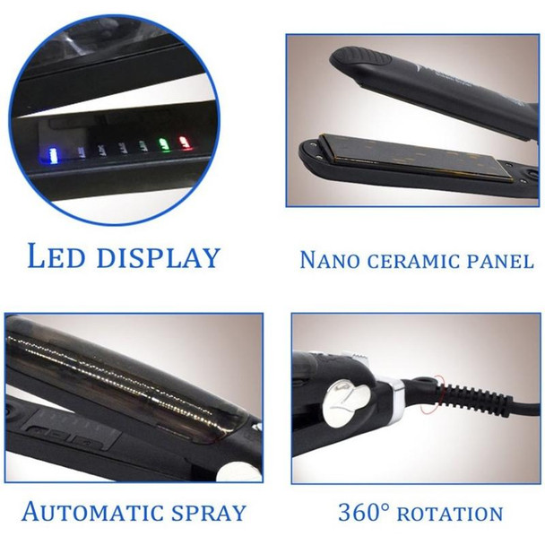 Steam Spray Electric Splint Hair Straightener with Plastic Bottle , EU Plug