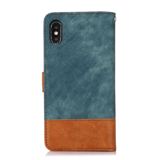 For iPhone XS Max Splicing Leatherette Phone Case(Green)