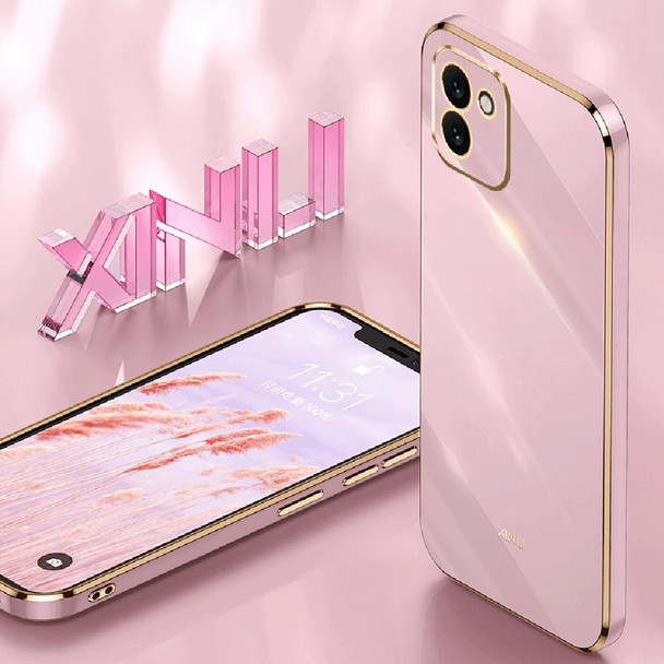 For Samsung Galaxy A03 XINLI Straight Edge 6D Electroplate TPU Phone Case(Pink)