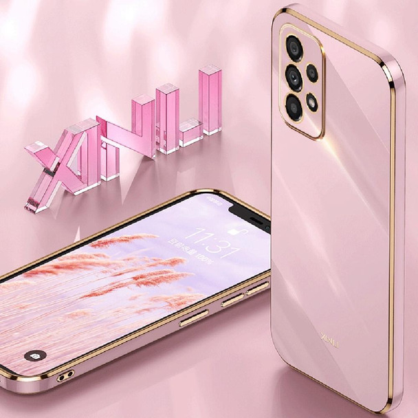 For Samsung Galaxy A33 5G XINLI Straight Edge 6D Electroplate TPU Phone Case(Pink)