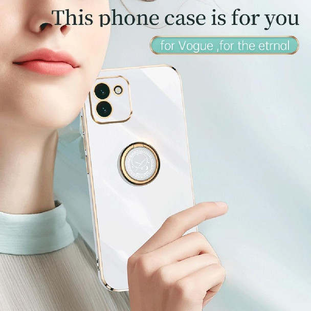 For Samsung Galaxy A03 XINLI Straight Edge 6D Electroplate TPU Phone Case with Ring Holder(Mint Green)