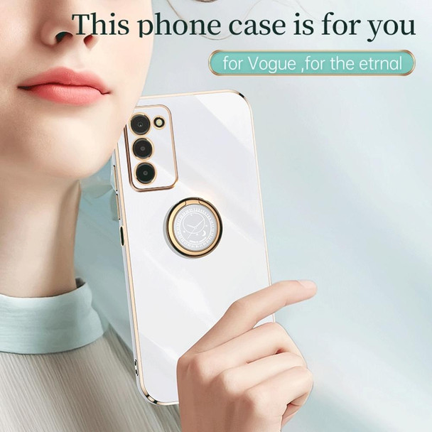 For Samsung Galaxy A03s XINLI Straight Edge 6D Electroplate TPU Phone Case with Ring Holder(Mint Green)