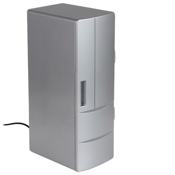 3.5W USB PC Mini Fridge Beverage Drink Cooler / Warmer, Size: 24.5 x 10.8 x 8.3cm(Silver)