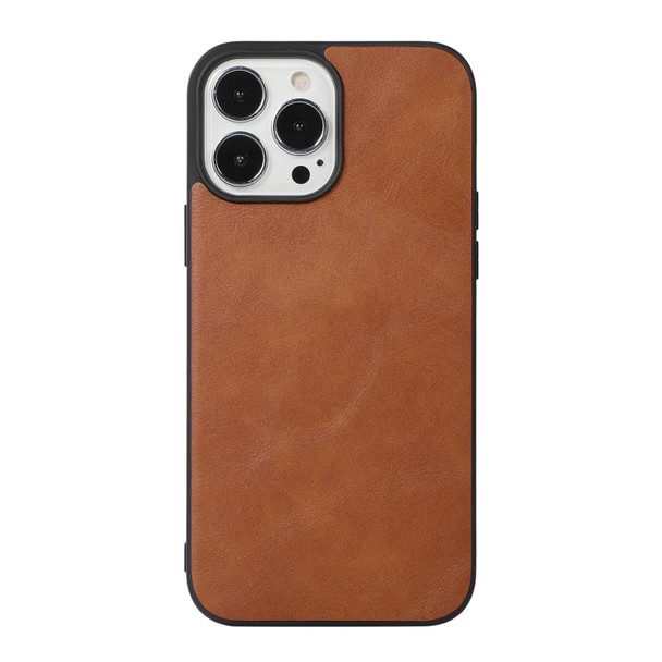 Cowhide Texture PU Phone Case - iPhone 12 / 12 Pro(Brown)