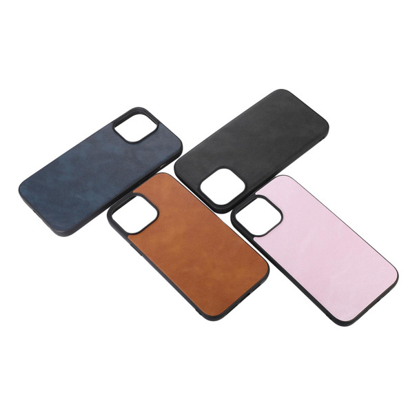 Cowhide Texture PU Phone Case - iPhone 12 / 12 Pro(Black)