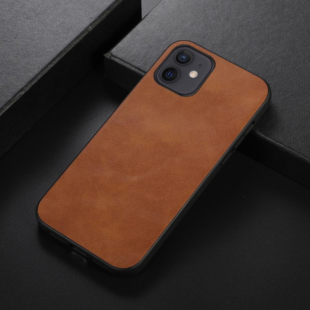 Cowhide Texture PU Phone Case - iPhone 12 mini(Brown)