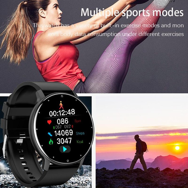 BW0223 Heart Rate/Blood Oxygen/Blood Pressure Monitoring Bluetooth Smart Calling Watch, Color: Silicone Black