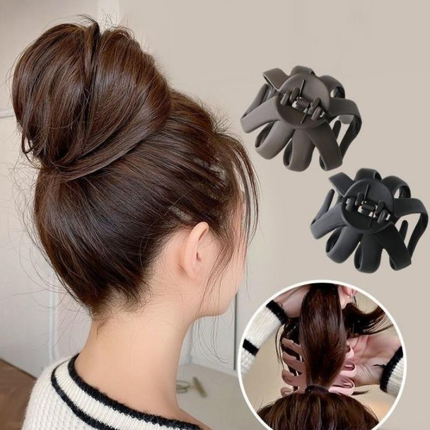 10pcs Frosted Ladies Coiffure Hair Grab Hair Clip(Black)