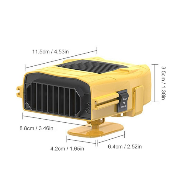 Car 12V Heater Defrost Snow Defogger, Color: Yellow Dual Use