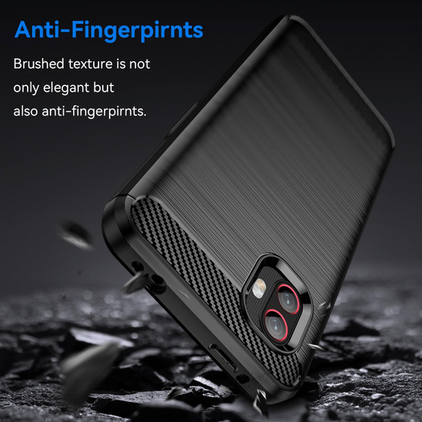 For Samsung Galaxy Xcover6 Pro Brushed Texture Carbon Fiber TPU Phone Case(Black)