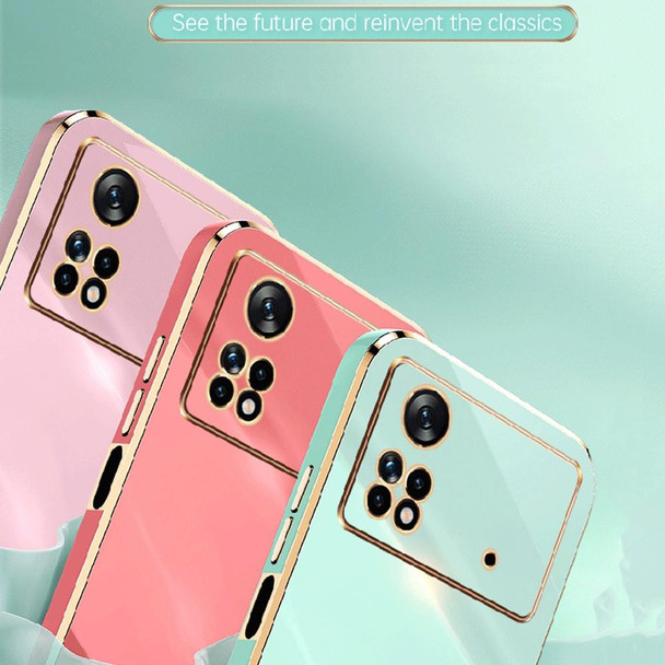 For Xiaomi Poco X4 Pro 5G XINLI Straight Edge 6D Electroplate TPU Phone Case(Pink)