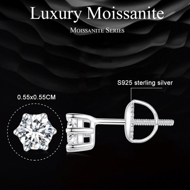 MSE007 S925 Sterling Silver Moissanite White Gold Plated Simple Elegant Earrings