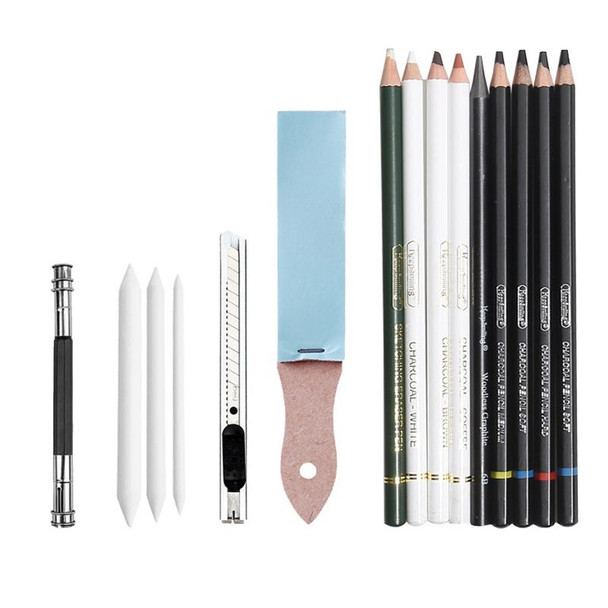 42 In 1 Drawing Painting Sketch Kit with Pencil Erasers Sharpener(Black)