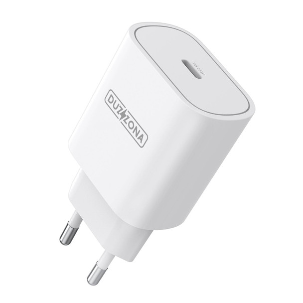 DUZZONA T6 PD 25W USB-C/Type-C Single Port Travel Charger,EU Plug(White)