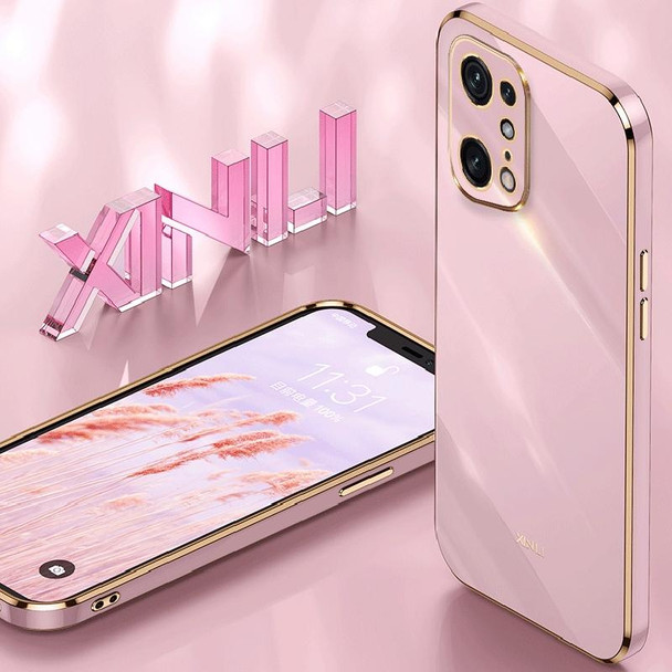 For OPPO Find X5 Pro XINLI Straight 6D Plating Gold Edge TPU Phone Case(Black)