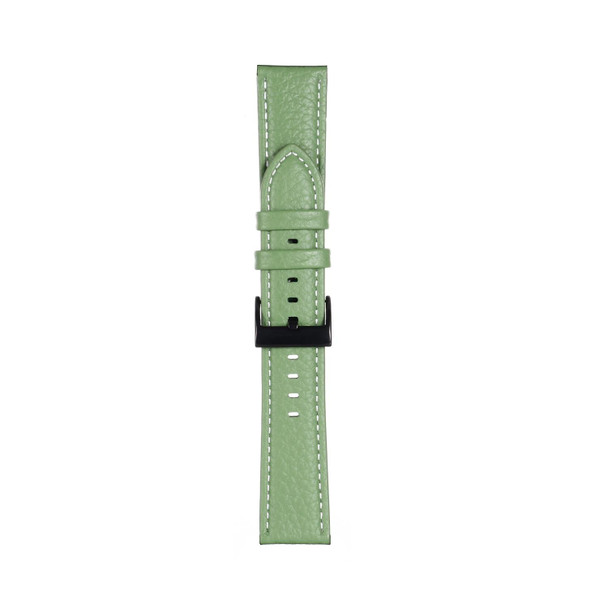 22mm For Samsung Galaxy Watch5 40mm / 44mm Litchi Texture Leatherette Watch Band(Fruit Green)