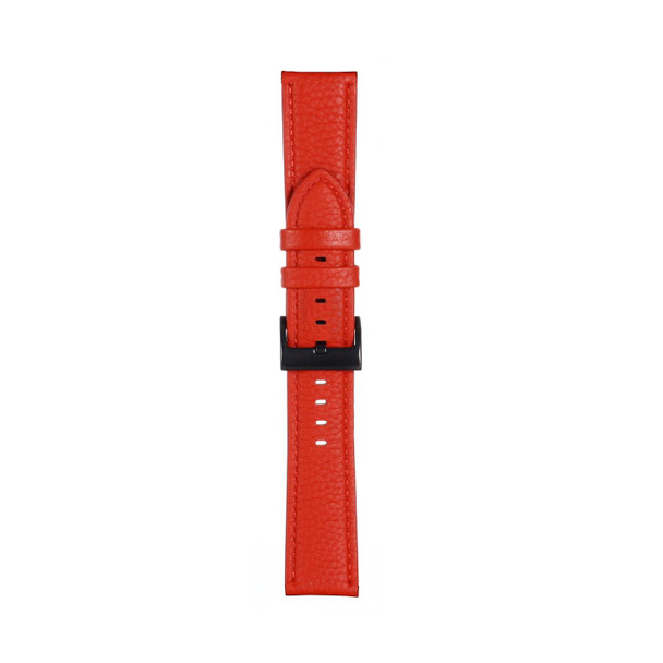 22mm For Samsung Galaxy Watch5 40mm / 44mm Litchi Texture Leatherette Watch Band(Red)